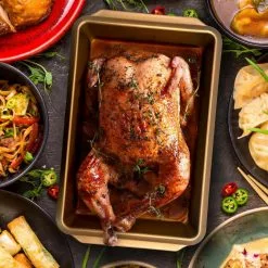 Country Kitchen Copper Embossed Carbon Steel 13.75 in. Roaster Pan by Gibson Home 12 Country Kitchen Copper Embossed Carbon Steel 13.75 in. Roaster Pan by Gibson Home -Cookware Sales Shop copper gibson home roasting pans 985105996m 44 1000