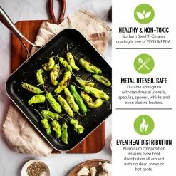 10.5 in. Copper Cast Textured Surface Aluminum Non-Stick Grill Pan by Gotham Steel -Cookware Sales Shop copper gotham steel grill pans 2996 fa 1000