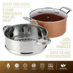 10-Piece Aluminum Ti-Ceramic Nonstick Round Cookware Set with Lids in Copper by Gotham Steel 15 10-Piece Aluminum Ti-Ceramic Nonstick Round Cookware Set with Lids in Copper by Gotham Steel -Cookware Sales Shop copper gotham steel pot pan sets 1993 76 1000