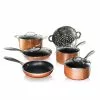10-Piece Cast-Textured Aluminum Ti-Ceramic Nonstick Cookware Set in Copper by Gotham Steel 2 10-Piece Cast-Textured Aluminum Ti-Ceramic Nonstick Cookware Set in Copper by Gotham Steel -Cookware Sales Shop copper gotham steel pot pan sets 2912 64 1000