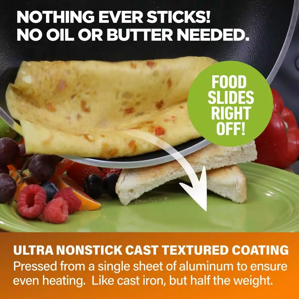 5-Piece Cast-Textured Aluminum Ti-Ceramic Nonstick Cookware Set in Copper by Gotham Steel 7 5-Piece Cast-Textured Aluminum Ti-Ceramic Nonstick Cookware Set in Copper by Gotham Steel - Image 5