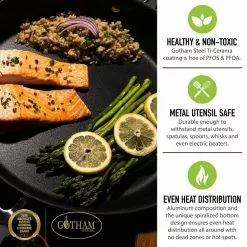 5-Piece Cast-Textured Aluminum Ti-Ceramic Nonstick Cookware Set in Copper by Gotham Steel 14 5-Piece Cast-Textured Aluminum Ti-Ceramic Nonstick Cookware Set in Copper by Gotham Steel -Cookware Sales Shop copper gotham steel pot pan sets 2913 fa 1000