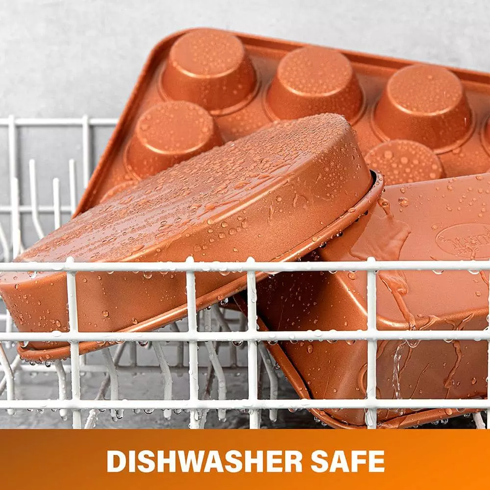 15-Piece Cast-Textured Aluminum Ultra-Nonstick PFOA Free Cookware and Bakeware Set in Copper by Gotham Steel 4 15-Piece Cast-Textured Aluminum Ultra-Nonstick PFOA Free Cookware and Bakeware Set in Copper by Gotham Steel - Image 2