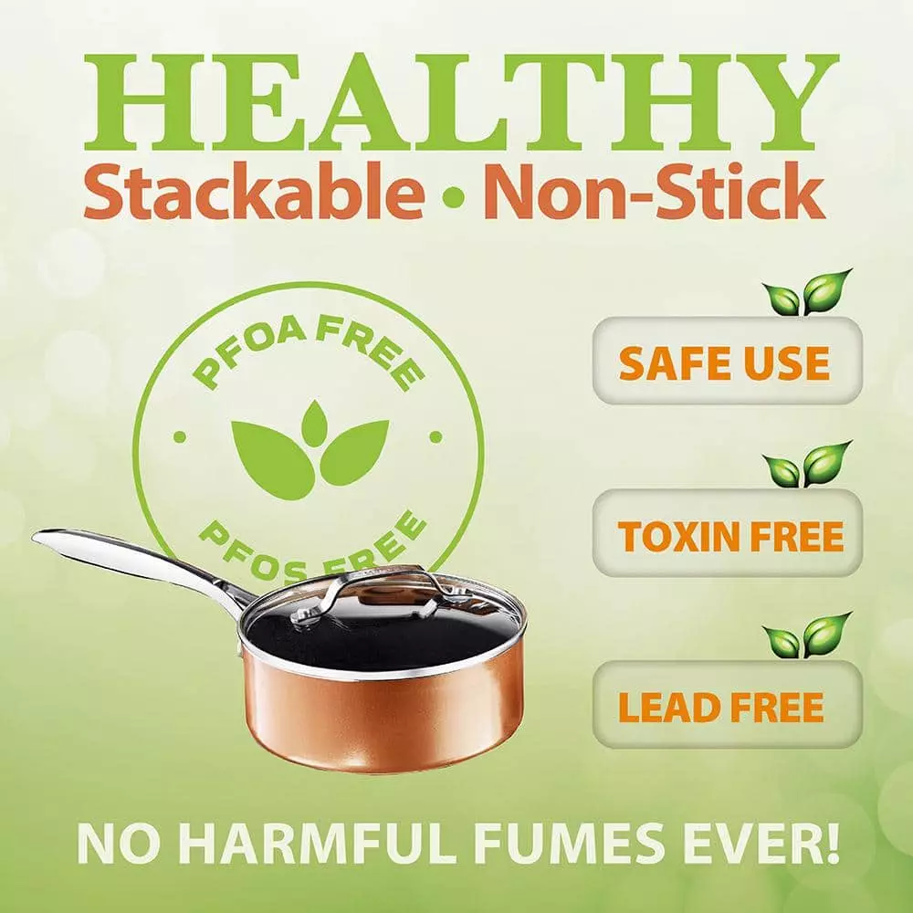 15-Piece Cast-Textured Aluminum Ultra-Nonstick PFOA Free Cookware and Bakeware Set in Copper by Gotham Steel 6 15-Piece Cast-Textured Aluminum Ultra-Nonstick PFOA Free Cookware and Bakeware Set in Copper by Gotham Steel - Image 4