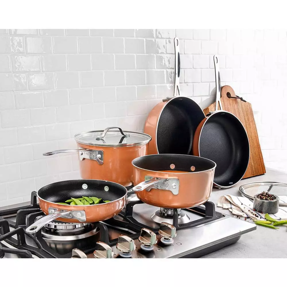 StackMaster 15-Piece Aluminum Ultra-Nonstick Cast Textured Ceramic Coating Cookware Set by Gotham Steel 4 StackMaster 15-Piece Aluminum Ultra-Nonstick Cast Textured Ceramic Coating Cookware Set by Gotham Steel - Image 2