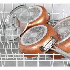 StackMaster 3-Piece Aluminum Ultra-Nonstick Cast Textured Ceramic Coating Cookware Set by Gotham Steel 14 StackMaster 3-Piece Aluminum Ultra-Nonstick Cast Textured Ceramic Coating Cookware Set by Gotham Steel -Cookware Sales Shop copper gotham steel skillets 2908 1f 1000