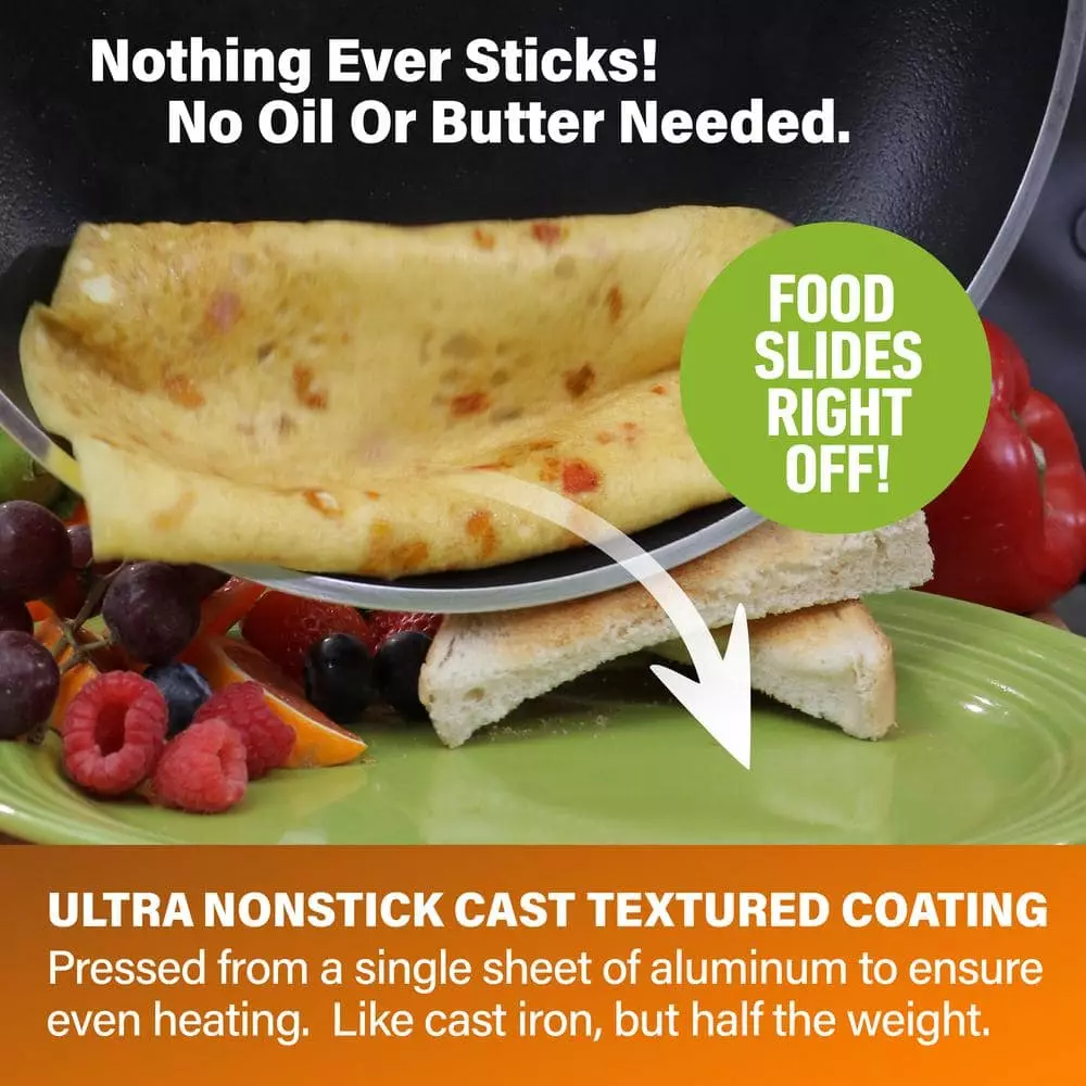 10 in. Copper Cast Textured Surface Aluminum Non-Stick Fry Pan by Gotham Steel 7 10 in. Copper Cast Textured Surface Aluminum Non-Stick Fry Pan by Gotham Steel - Image 5