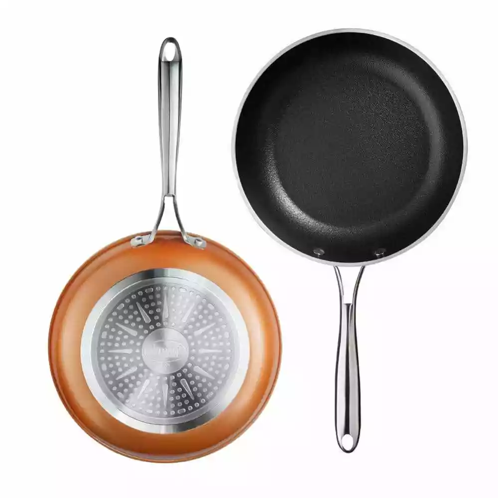 10 in. Copper Cast Textured Surface Aluminum Non-Stick Fry Pan by Gotham Steel 3 10 in. Copper Cast Textured Surface Aluminum Non-Stick Fry Pan by Gotham Steel