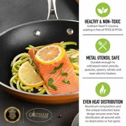 10 in. Copper Cast Textured Surface Aluminum Non-Stick Fry Pan by Gotham Steel 14 10 in. Copper Cast Textured Surface Aluminum Non-Stick Fry Pan by Gotham Steel -Cookware Sales Shop copper gotham steel skillets 2915 fa 1000