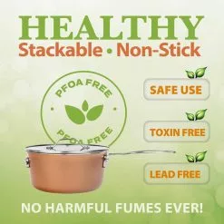 StackMaster 21- Piece Aluminum Cast Textured Ceramic Nonstick Cookware and Bakeware Set with Utensils by Gotham Steel 17 StackMaster 21- Piece Aluminum Cast Textured Ceramic Nonstick Cookware and Bakeware Set with Utensils by Gotham Steel -Cookware Sales Shop copper gotham steel skillets 7682 d4 1000