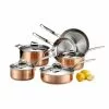 Martellata 10-Piece Copper Cookware Set in Copper by Lagostina -Cookware Sales Shop copper lagostina pot pan sets q554sa64 64 1000