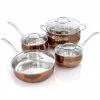 Carabello 9-Piece Stainless Steel Nonstick Cookware Set in Copper by Oster -Cookware Sales Shop copper oster pot pan sets 985112756m 64 1000