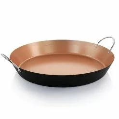 Stonefire 16 in. Carbon Steel Nonstick Frying Pan Paella Pan in Copper by Oster -Cookware Sales Shop copper oster skillets 985116548m 76 1000