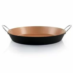 Stonefire 16 in. Carbon Steel Nonstick Frying Pan Paella Pan in Copper by Oster -Cookware Sales Shop copper oster skillets 985116548m c3 1000