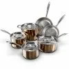 10-Pieces Copper Stainless Steel Cookware Set with Lids by POTS AND PANS JUNIOR