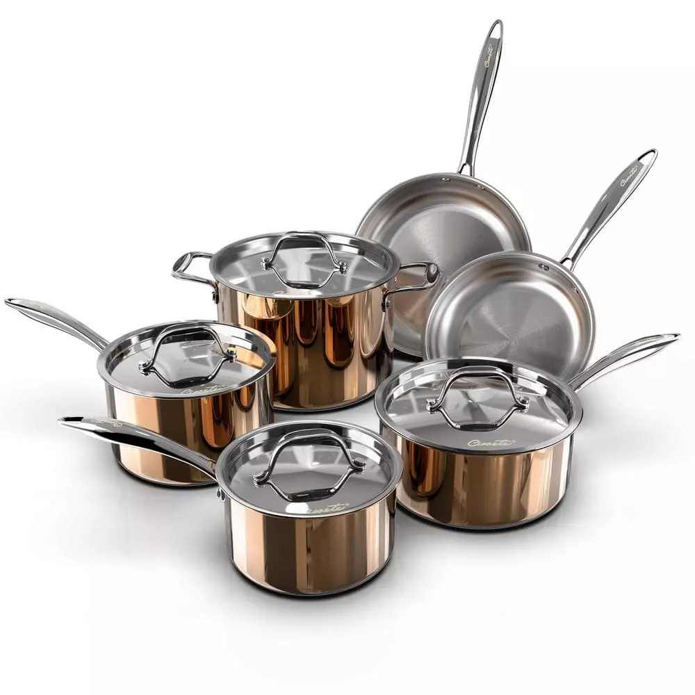 10-Pieces Copper Stainless Steel Cookware Set with Lids by POTS AND PANS JUNIOR 3 10-Pieces Copper Stainless Steel Cookware Set with Lids by POTS AND PANS JUNIOR