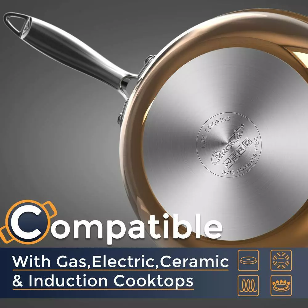 10-Pieces Copper Stainless Steel Cookware Set with Lids by POTS AND PANS JUNIOR 10 10-Pieces Copper Stainless Steel Cookware Set with Lids by POTS AND PANS JUNIOR - Image 8