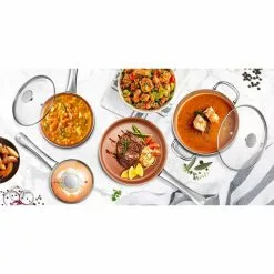 CSK 8 in. Aluminum Non Stick Frying Pan in Copper with Lid by Unbranded 13 CSK 8 in. Aluminum Non Stick Frying Pan in Copper with Lid by Unbranded -Cookware Sales Shop copper skillets 80419 76 1000