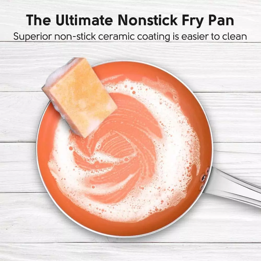 CSK 8 in. Aluminum Non Stick Frying Pan in Copper with Lid by Unbranded 7 CSK 8 in. Aluminum Non Stick Frying Pan in Copper with Lid by Unbranded - Image 5