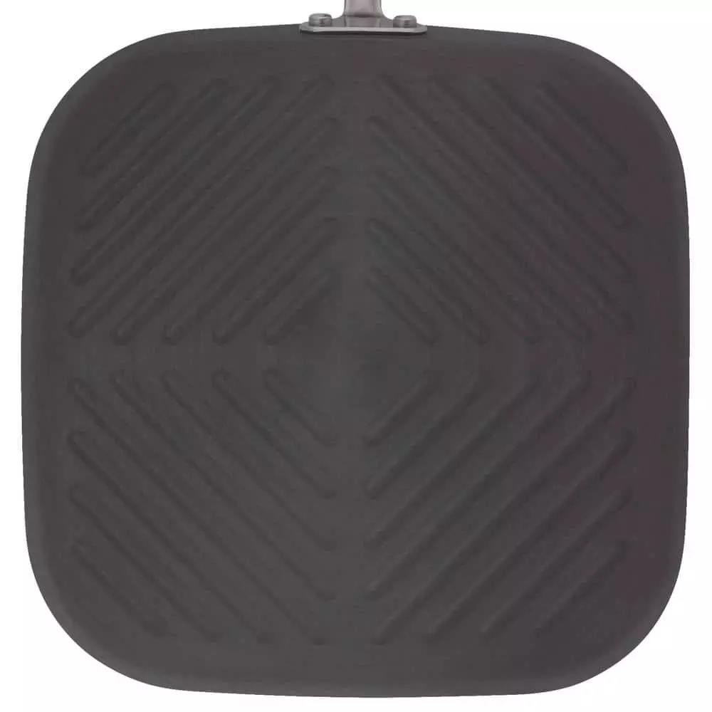 Cucina 11 in. Hard-Anodized Aluminum Nonstick Grill Pan in Cranberry Red and Gray by Rachael Ray 4 Cucina 11 in. Hard-Anodized Aluminum Nonstick Grill Pan in Cranberry Red and Gray by Rachael Ray - Image 2