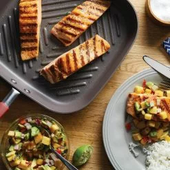 Cucina 11 in. Hard-Anodized Aluminum Nonstick Grill Pan in Cranberry Red and Gray by Rachael Ray 20 Cucina 11 in. Hard-Anodized Aluminum Nonstick Grill Pan in Cranberry Red and Gray by Rachael Ray -Cookware Sales Shop cranberry red and gray rachael ray grill pans 87632 76 1000