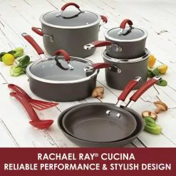Cucina 11 in. Hard-Anodized Aluminum Nonstick Grill Pan in Cranberry Red and Gray by Rachael Ray 15 Cucina 11 in. Hard-Anodized Aluminum Nonstick Grill Pan in Cranberry Red and Gray by Rachael Ray -Cookware Sales Shop cranberry red and gray rachael ray grill pans 87632 c3 1000