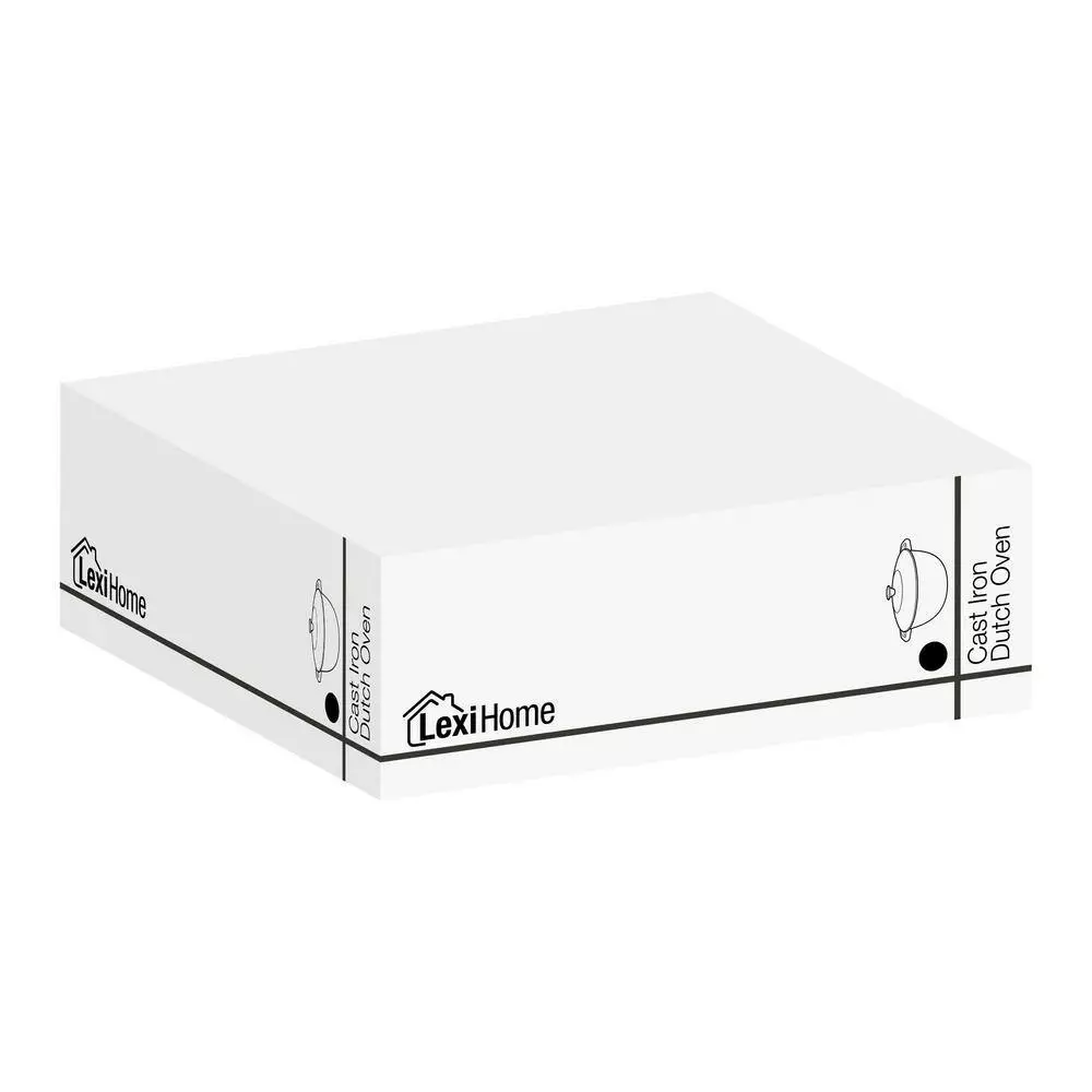 6 qt. Durable Cast Iron Dutch Oven Casserole Pot in Cream Enamel by Lexi Home 7 6 qt. Durable Cast Iron Dutch Oven Casserole Pot in Cream Enamel by Lexi Home - Image 5