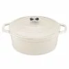 6 qt. Oval Cast Iron Nonstick Dutch Oven in Cream with Lid by vancasso -Cookware Sales Shop cream vancasso dutch ovens vs zto 30 cw 64 1000