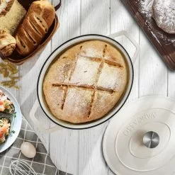 6 qt. Oval Cast Iron Nonstick Dutch Oven in Cream with Lid by vancasso 18 6 qt. Oval Cast Iron Nonstick Dutch Oven in Cream with Lid by vancasso -Cookware Sales Shop cream vancasso dutch ovens vs zto 30 cw 76 1000