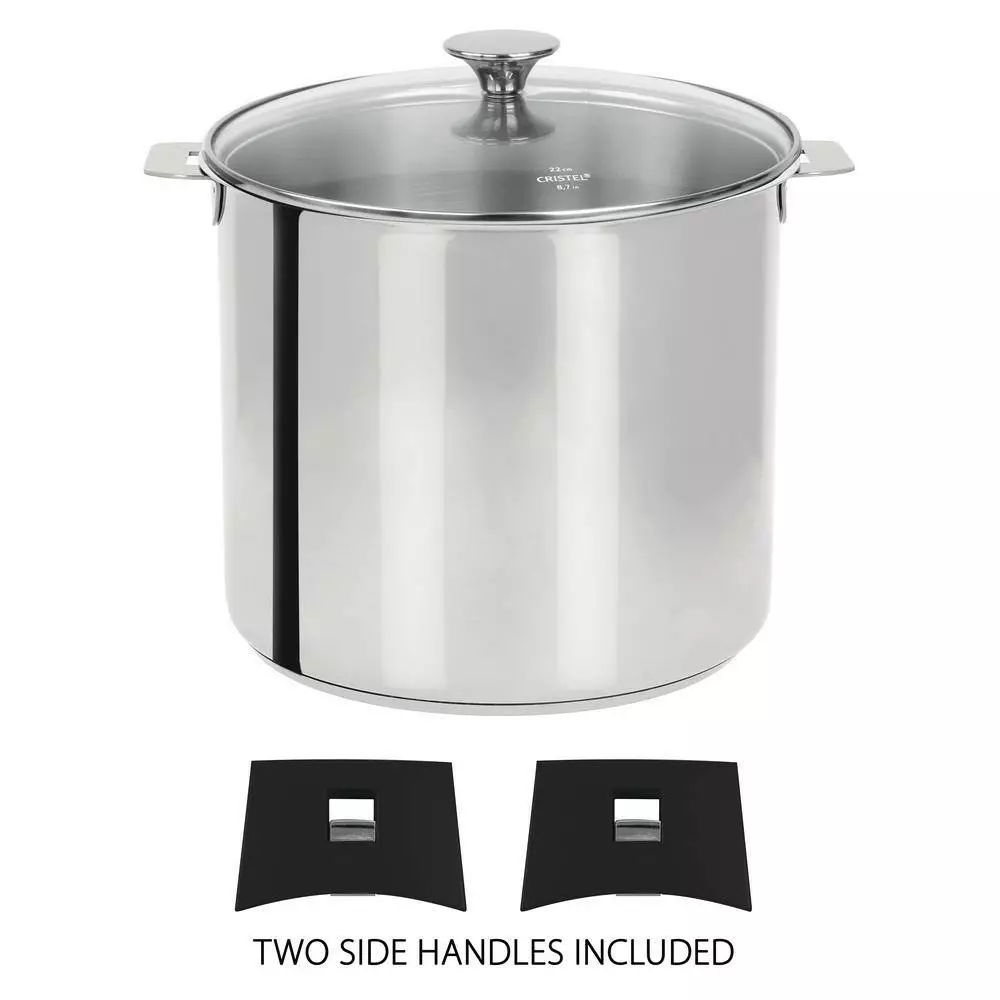 Tulipe 7.5 qt. Stainless Steel Stock Pot with Glass Lid by Cristel 4 Tulipe 7.5 qt. Stainless Steel Stock Pot with Glass Lid by Cristel - Image 2