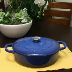 Artisan 5 qt. Round Enameled Cast Iron Braiser Pan with Self Basting Lid in Blue by Crock-Pot 9 Artisan 5 qt. Round Enameled Cast Iron Braiser Pan with Self Basting Lid in Blue by Crock-Pot -Cookware Sales Shop crock pot braisers 985100770m 1f 1000