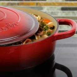 Artisan 5 qt. Round Enameled Cast Iron Braiser Pan with Self Basting Lid in Red by Crock-Pot -Cookware Sales Shop crock pot braisers 985100771m 1f 1000