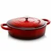 Artisan 5 qt. Round Enameled Cast Iron Braiser Pan with Self Basting Lid in Red by Crock-Pot -Cookware Sales Shop crock pot braisers 985100771m 64 1000