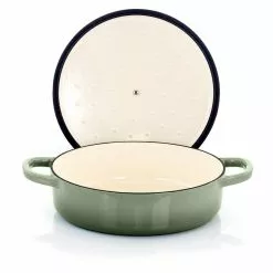 Artisan 5 Qt. Round Pistachio Green Enameled Cast Iron Braiser Pan with Self Basting Lid by Crock-Pot -Cookware Sales Shop crock pot braisers 985113362m 4f 1000