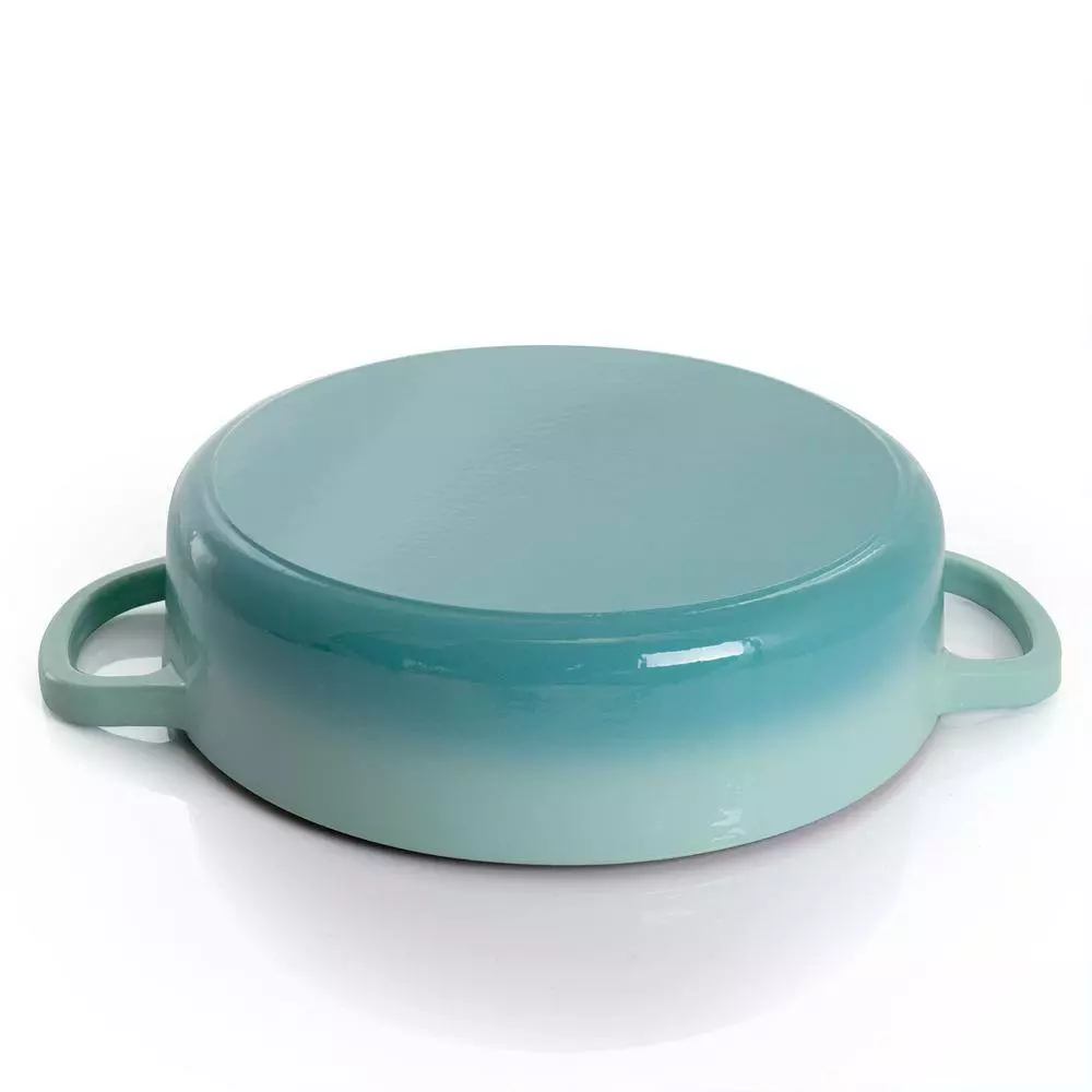 Artisan 5 qt. Round Enameled Cast Iron Braiser Pan with Self Basting Lid in Aqua Blue by Crock-Pot 6 Artisan 5 qt. Round Enameled Cast Iron Braiser Pan with Self Basting Lid in Aqua Blue by Crock-Pot - Image 4