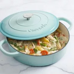 Artisan 5 qt. Round Enameled Cast Iron Braiser Pan with Self Basting Lid in Aqua Blue by Crock-Pot 17 Artisan 5 qt. Round Enameled Cast Iron Braiser Pan with Self Basting Lid in Aqua Blue by Crock-Pot -Cookware Sales Shop crock pot braisers 985113987m 31 1000
