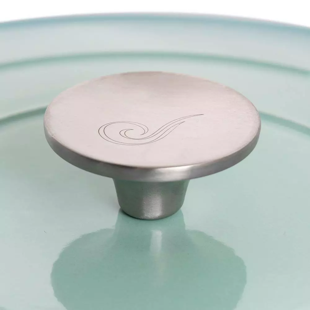 Artisan 5 qt. Round Enameled Cast Iron Braiser Pan with Self Basting Lid in Aqua Blue by Crock-Pot 7 Artisan 5 qt. Round Enameled Cast Iron Braiser Pan with Self Basting Lid in Aqua Blue by Crock-Pot - Image 5