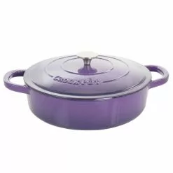 Artisan 5 qt. Round Enameled Cast Iron Braiser Pan with Self Basting Lid in Lavender by Crock-Pot -Cookware Sales Shop crock pot braisers 985114730m 1f 1000
