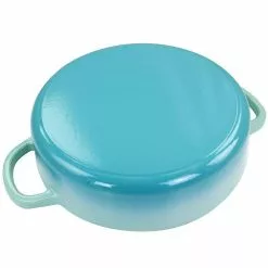 Artisan 5 qt. Gradient Aqua Blue Enameled Cast Iron Round Braiser Pan with Lid by Crock-Pot 11 Artisan 5 qt. Gradient Aqua Blue Enameled Cast Iron Round Braiser Pan with Lid by Crock-Pot -Cookware Sales Shop crock pot braisers 985117471m 1f 1000