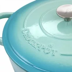 Artisan 5 qt. Gradient Aqua Blue Enameled Cast Iron Round Braiser Pan with Lid by Crock-Pot 12 Artisan 5 qt. Gradient Aqua Blue Enameled Cast Iron Round Braiser Pan with Lid by Crock-Pot -Cookware Sales Shop crock pot braisers 985117471m 44 1000