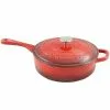 Artisan 3.5 qt. Cast Iron Nonstick Saute Pan in Gradient Red with Lid by Crock-Pot