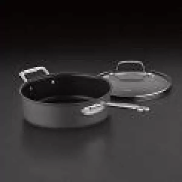 Chef's Classic 3.5 qt. Hard-Anodized Aluminum Nonstick Saute Pan in Black with Glass Lid by Cuisinart 4 Chef's Classic 3.5 qt. Hard-Anodized Aluminum Nonstick Saute Pan in Black with Glass Lid by Cuisinart - Image 2