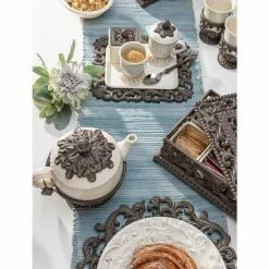 4-Cup Acanthus Ceramic Teapot with Metal Base by Unbranded 12 4-Cup Acanthus Ceramic Teapot with Metal Base by Unbranded -Cookware Sales Shop dark brown tea kettles 31827 44 1000