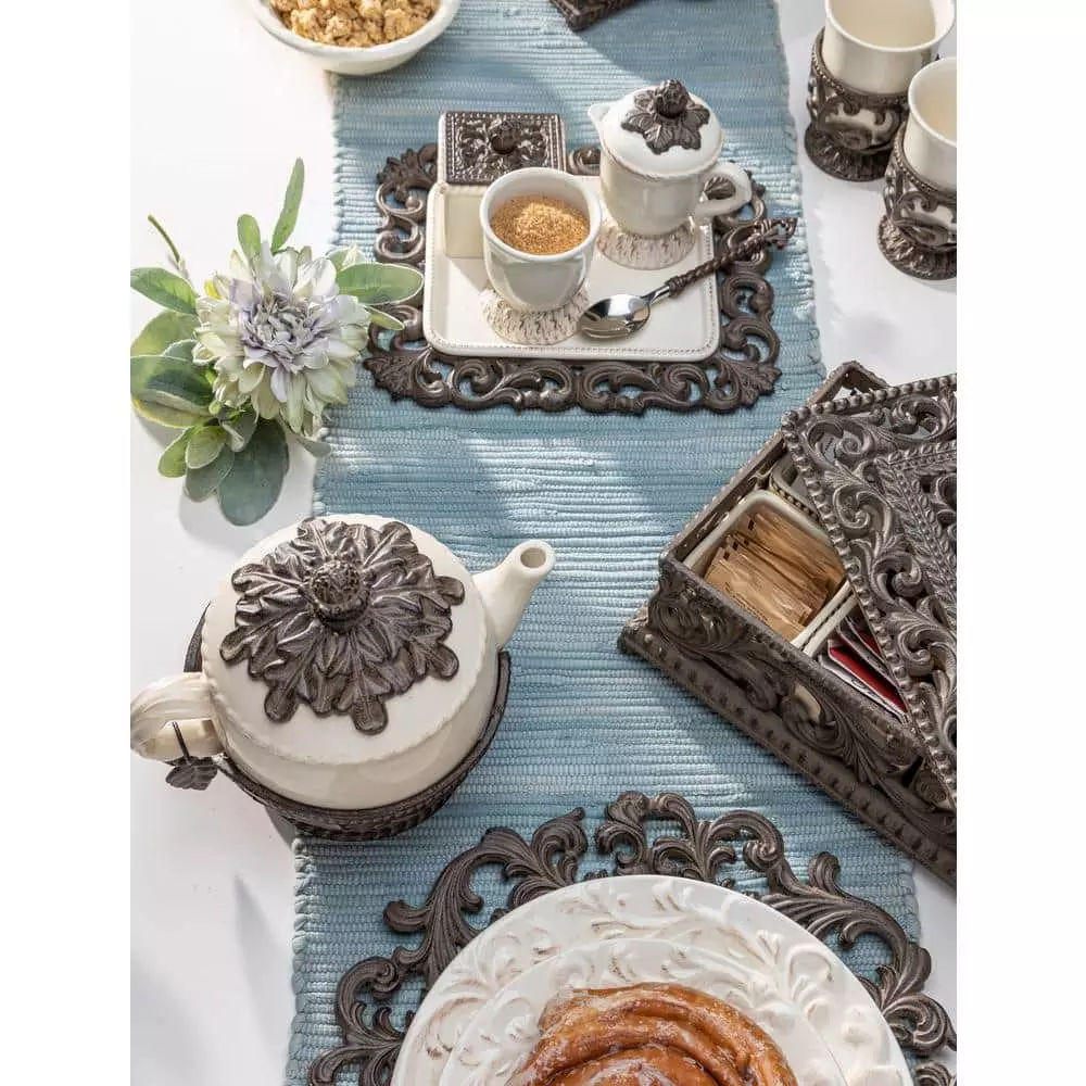 4-Cup Acanthus Ceramic Teapot with Metal Base by Unbranded 7 4-Cup Acanthus Ceramic Teapot with Metal Base by Unbranded - Image 5