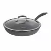 Translucent 13 in. Hard-Anodized Aluminum Nonstick Frying Pan in Dark Gray with Glass Lid by Epicurious -Cookware Sales Shop dark gray epicurious skillets epi u3559 ec 64 1000