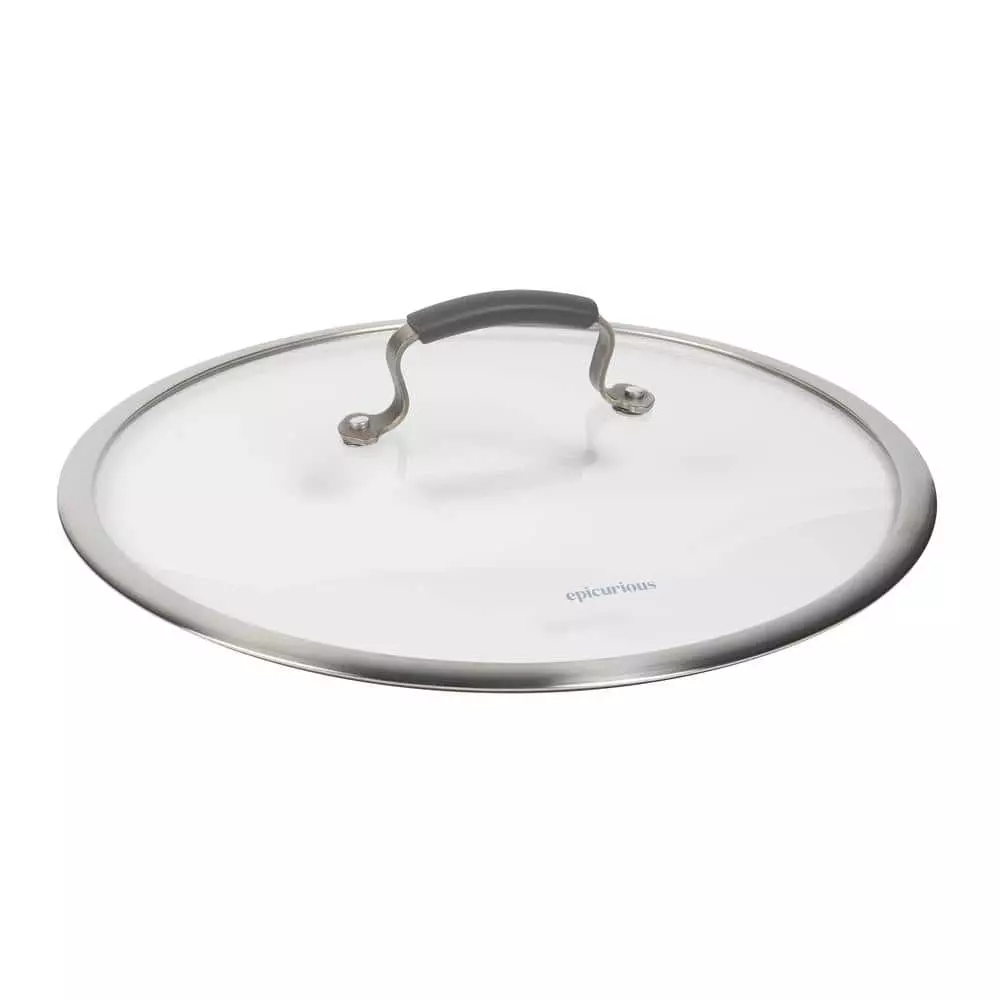 Translucent 13 in. Hard-Anodized Aluminum Nonstick Frying Pan in Dark Gray with Glass Lid by Epicurious 4 Translucent 13 in. Hard-Anodized Aluminum Nonstick Frying Pan in Dark Gray with Glass Lid by Epicurious - Image 2