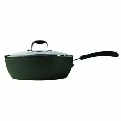 Symphony 4 qt. Aluminum Nonstick Saute Pan in Slate with Glass Lid by Ecolution