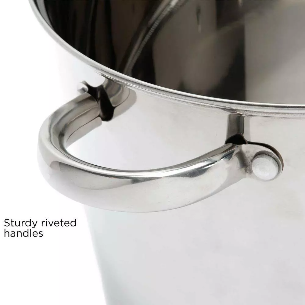 Pure Intentions 12 qt. Stainless Steel Stock Pot in Polished Stainless Steel with Glass Lid by Ecolution 6 Pure Intentions 12 qt. Stainless Steel Stock Pot in Polished Stainless Steel with Glass Lid by Ecolution - Image 4