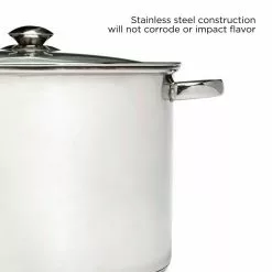 Pure Intentions 12 qt. Stainless Steel Stock Pot in Polished Stainless Steel with Glass Lid by Ecolution 12 Pure Intentions 12 qt. Stainless Steel Stock Pot in Polished Stainless Steel with Glass Lid by Ecolution -Cookware Sales Shop ecolution stock pots estl 4512 44 1000