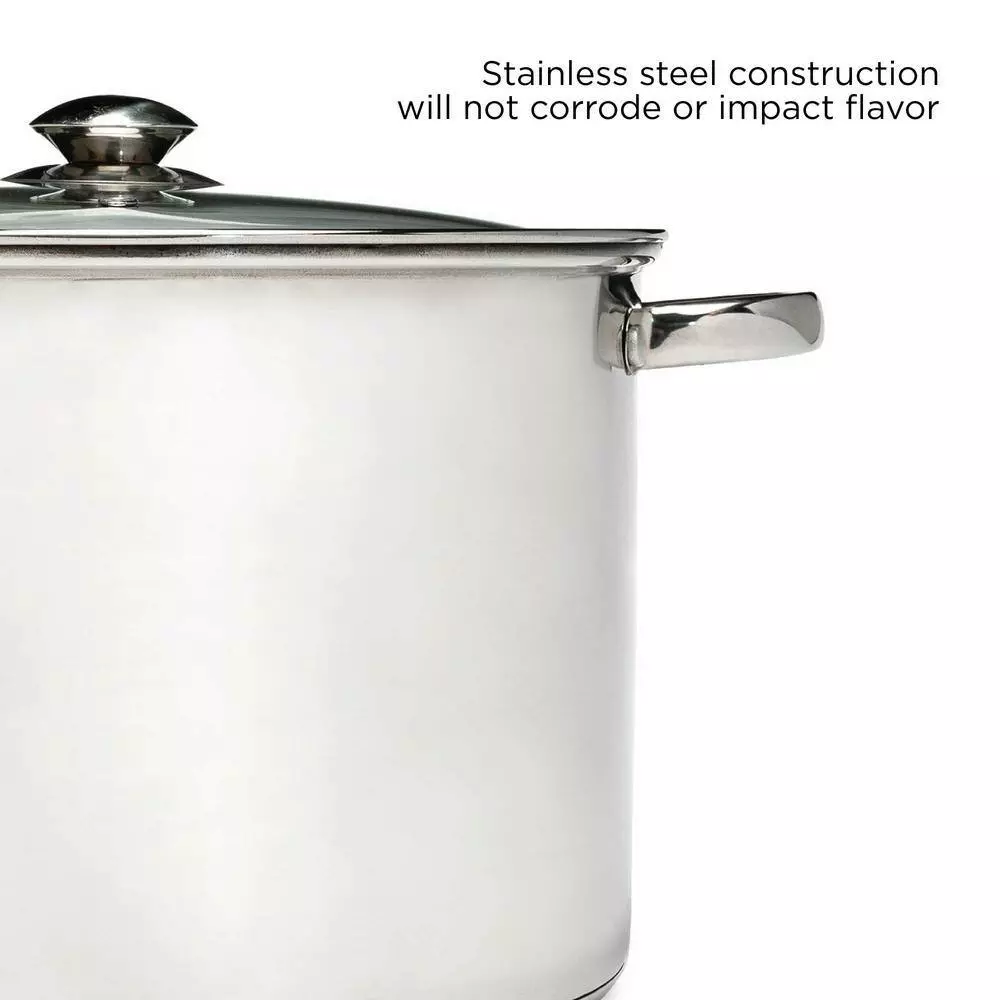 Pure Intentions 12 qt. Stainless Steel Stock Pot in Polished Stainless Steel with Glass Lid by Ecolution 7 Pure Intentions 12 qt. Stainless Steel Stock Pot in Polished Stainless Steel with Glass Lid by Ecolution - Image 5